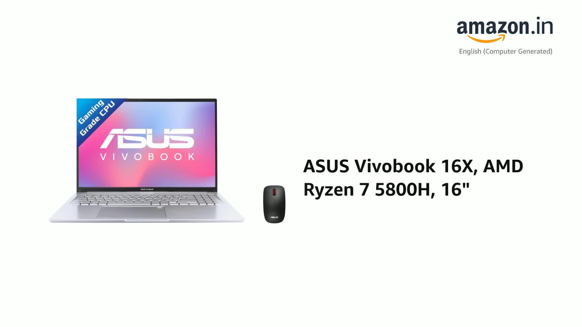 ASUS Vivobook 16X, AMD Ryzen 7 5800HS, 16