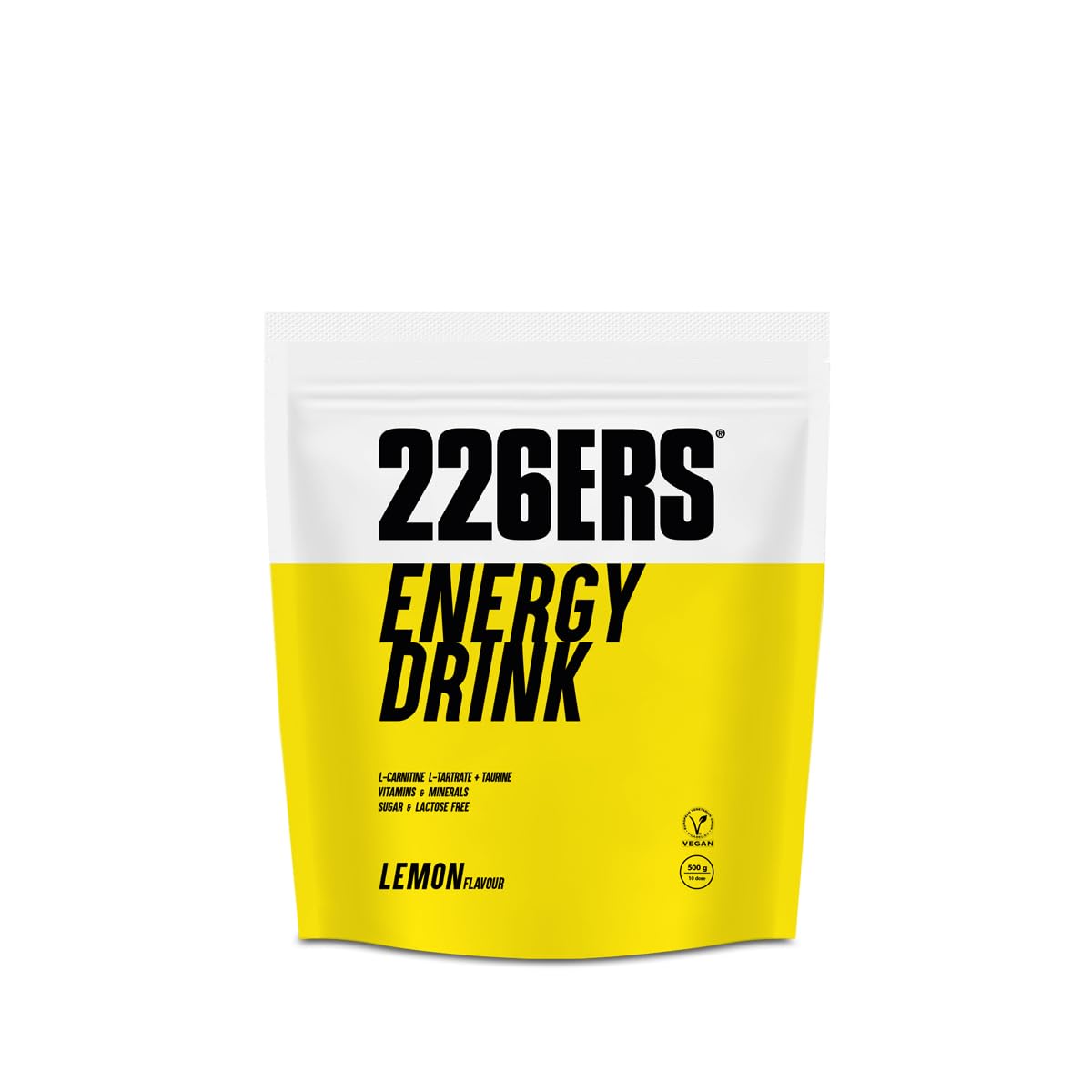 226ERS Energy Drink | Bebida Energética en Polvo con Amilopectina, Taurina y L-Carnitina, Sin Gluten y Sin Lactosa, Limón - 500 gr