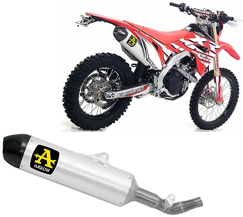 arrow 72530ak, silenciador homologado open race-tech aluminio, fondo en carbono, compatible con moto honda crf 450 l 2019 2020 mototopgun