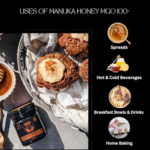 Image of Zealandia Manuka Honey Bronze Label, Certified MGO 100+, Premium New Zealand Manuka Honey Multifloral - Pure & Rich, 250g (Pack of 1)