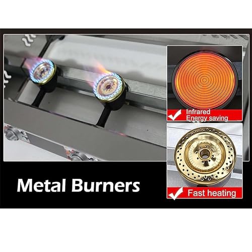 Arbeitsplatten-LPG-Gas-Fritteuse, Einzeltanks/Doppeltanks mit 10Lx2-Korb und Deckel, Edelstahl-Propan-LPG mit großem Fassungsvermögen und Metallrohr für Privat- und Gewerbezwecke,3Tank – Bild 4