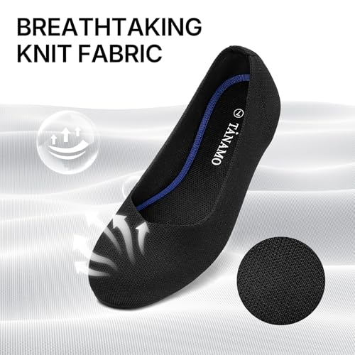 Image of Tanamo Ballet Flats for Women, Soft Knit, Work Travel Everyday Shoes