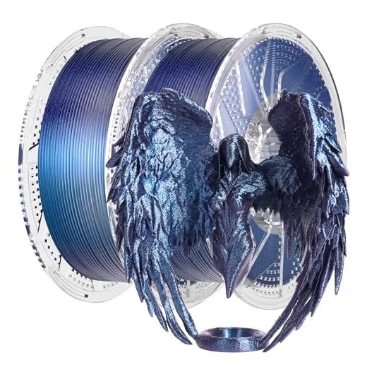 Chitu Systems Conjure PLA Filament, Burnt Titanium 2KG Spool (4.4lbs), Color Changeable 3D Printer Filament, Chameleon Changing Colors with Light, Blue Shiny Galaxy Blue/Green/Purple/Gold