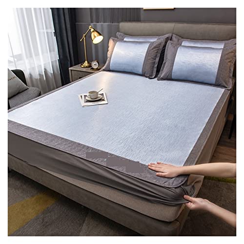 Sabanas Refrescantes Juego de sábanas Bordadas Verano Gama Alta, Alfombrilla refrescante Lavable for Cama tamaño Queen, Alfombrillas Frescas Malla con sensación frío(5,180x200cm 3 pcs Set)
