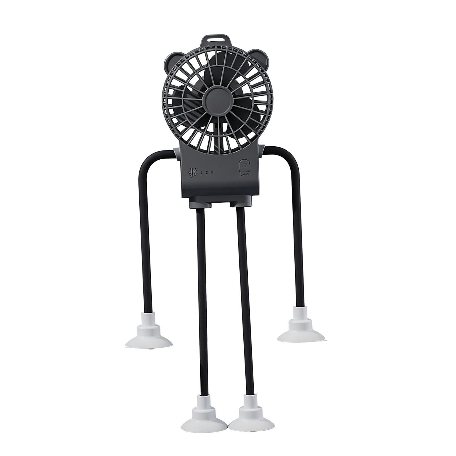 Tsophreniq Desk Fan with 3 Speed Strong Air Rechargeable Creative Flexible Bendable 4 Legs Silicone Suction Cup for Bedroom Desk with Suction Cup