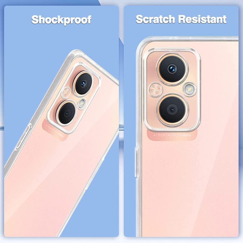 Image of NISHTECH for Oppo F21 Pro 4G, F21S Pro 4G Premium Transparent Hybrid Soft Slim Dust Proof Back Case Cover with Camera Protection