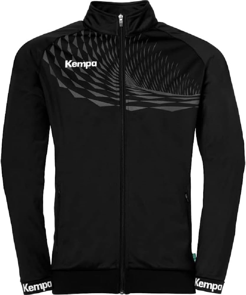 Kempa Men's Wave 26 Poly Boys' Sports Football Training Sweatshirt Sweat Jacket, Black (Black/Anthracite), XL