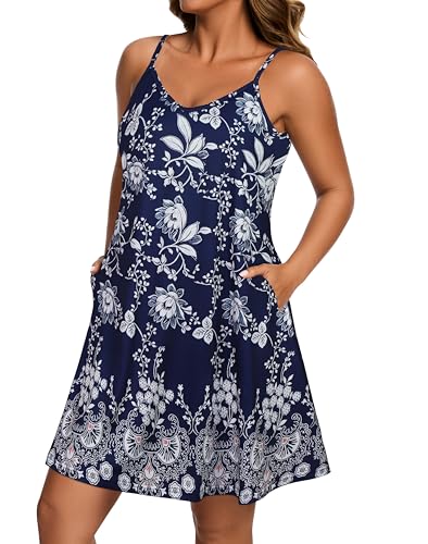 Image of JOELLYUS Womens Spaghetti Strap Dress Summer Dresses Beach Cover Ups Casual Sundresses with Pockets 2026