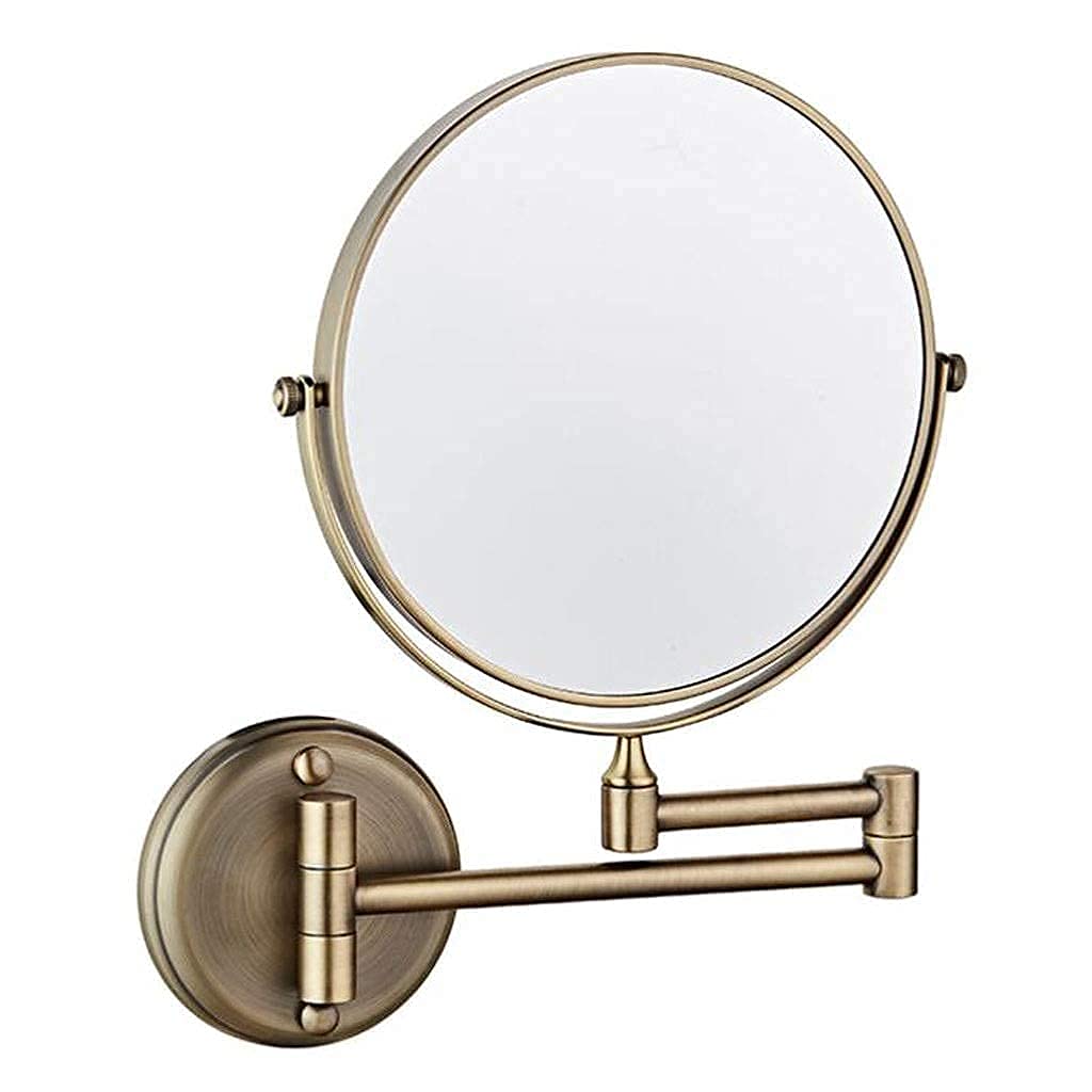 Miroir de beauté mural en verre haut de gamme avec bras pliable double face