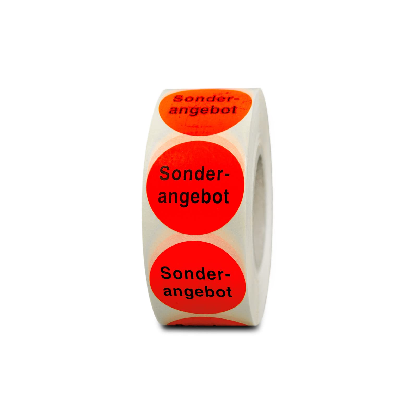 Aktionsetiketten "Sonderangebot" ø 32mm leucht-rot permanent 5.000 runde Aufkleber, Haftetiketten, runde Etiketten