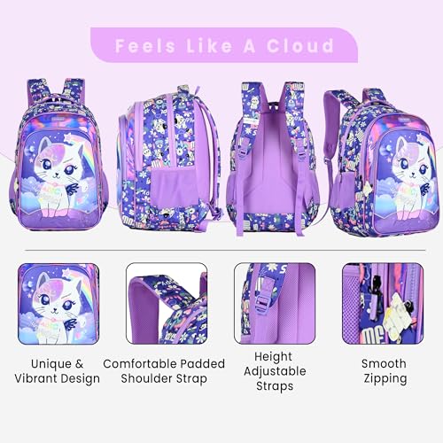 Image of HOT SHOT UNIVERSE CAT 1822|school bag for girls|bag for girls |kids school bag|18 INCH|water resistant|32L kids backpack