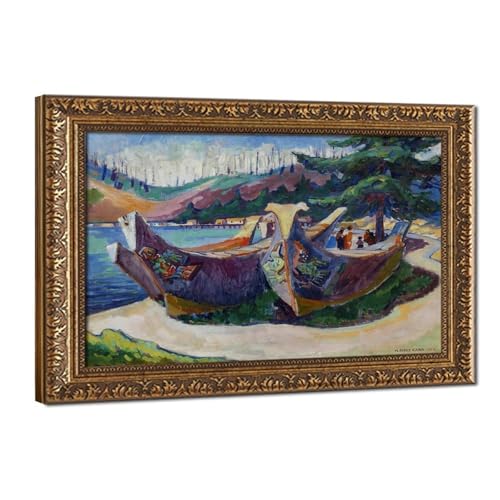 Toile Emily Carr canoës de guerre Premières nations - Tableau déco pour salon 61x91 cm