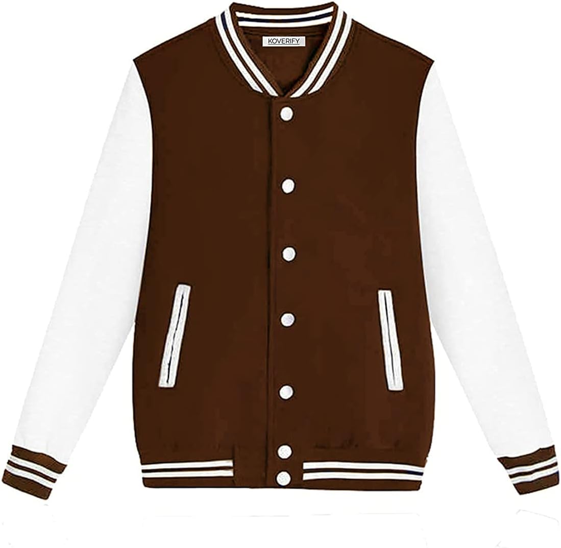 Koverify Solid unisex Varsity Jacket For men and Women/Baseball Jacket/University Jacket