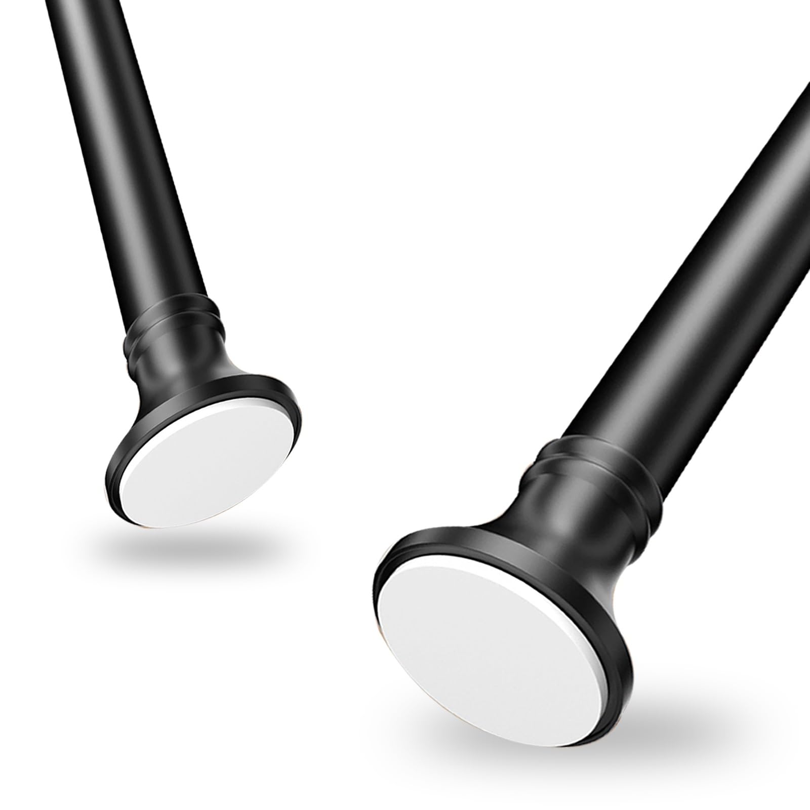 Tringle à rideaux télescopique réglable 210-300 cm, sans perçage, noir, tringle extensible pour rideaux, tringle à rideau de douche, installation facile, polyvalente et