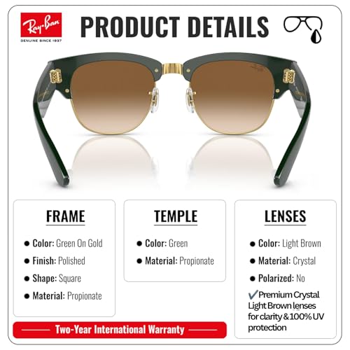 Image of Ray-Ban RB0316S MEGA CLUBMASTER Square Shaped Sunglasses for Men & Women with Official RAYBAN Eyewear Kit