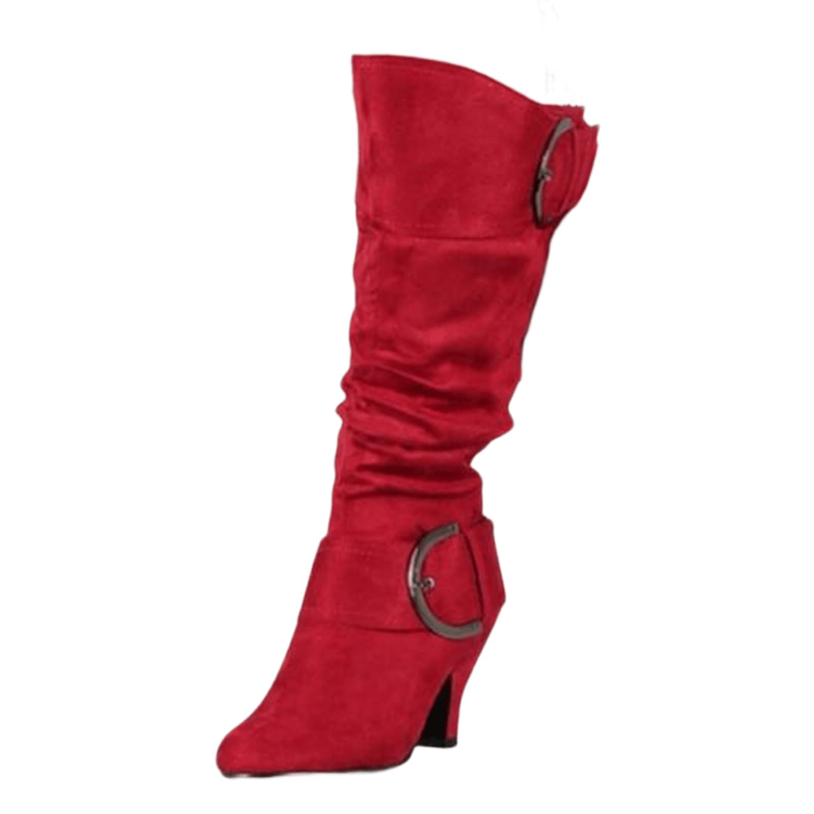 Fall Boots For Women 2025 Trendy Low Heel Mid Knee High Slouchy Fashion Winter Shoes Slip on Walking