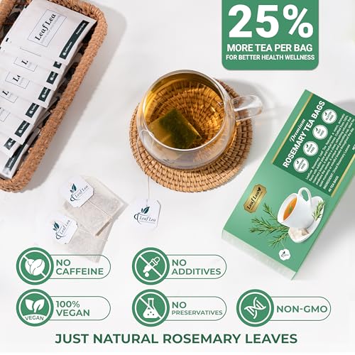 Image of LeafLea Rosemary Tea Bags, Single-Ingredient Rosemary Leaf Tea, 80 Count