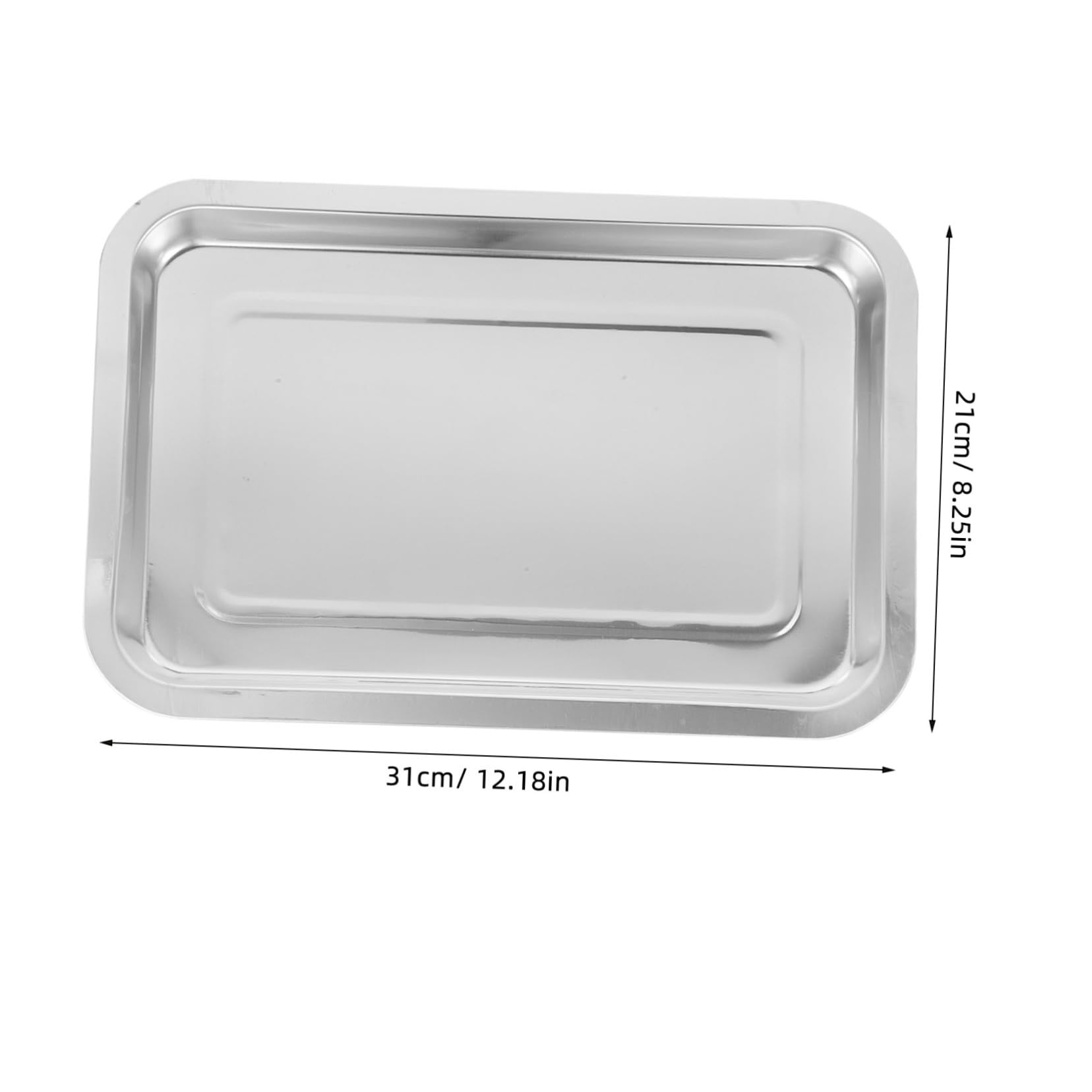 Plateau Argenté en Acier Inoxydable pour Tatouage, Lot de 2, Résistant la Déformation, Facile à Nettoyer, Usage Quotidien
