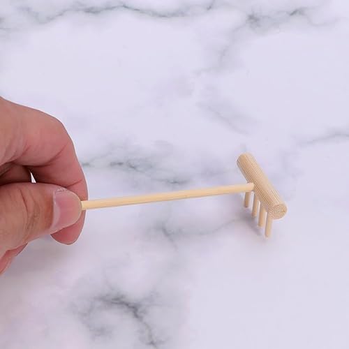 Miniatura 6 de YARNOW 20 piezas de rastrillos de jardín zen de bambú, mini herramientas de mesa para decoración del hogar, 5.5 x 1.4 x 1.6 pulgadas