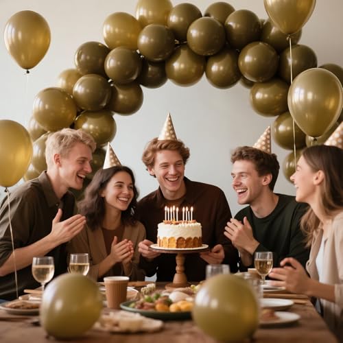 Image of Brown Balloon 12 Inch, 110pcs Latex Party Balloons Helium Bright Color for Birthday Baby Shower Wedding Party Supplies Arch Garland Decoration