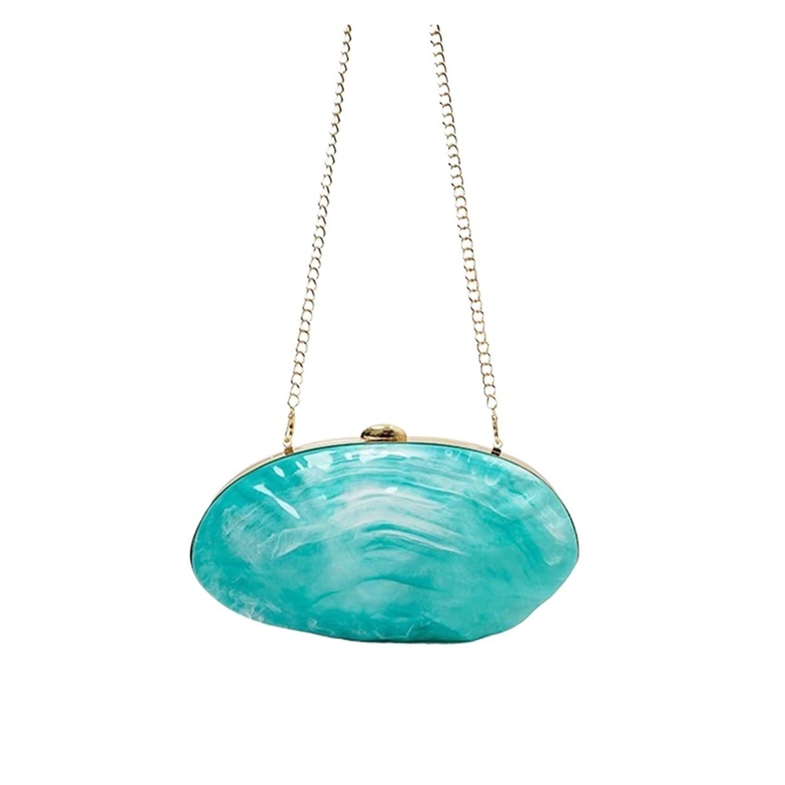 Borsa A Conchiglia Borsa da donna a forma irregolare Conchiglie Zaino sera a tracolla Acrilico perlescente Abito cerimonia nuziale a catena con pochette