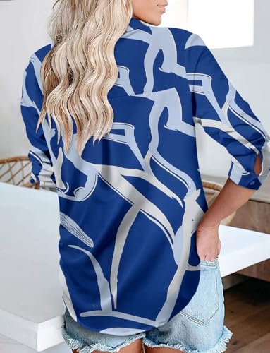 Image of Magritta Women's Shirts Fashion Casual Loose Fit Long Sleeve Button Down Lightweight Collared Blouse Tops