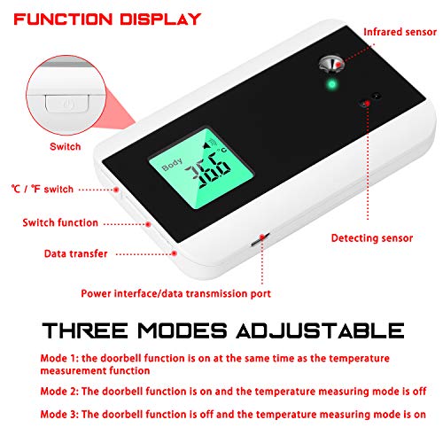 Gecheer FTW03 Termômetro infravermelho com campainha eletrônica doméstica com função de transmissão