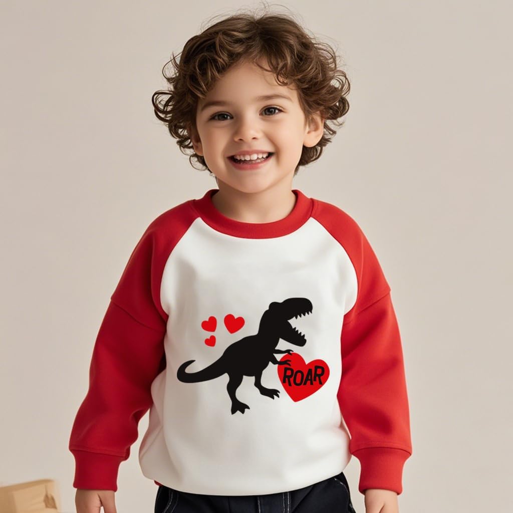 Kids Valentines Day Sweatshirts Boys Girls Valentine's Monster Truck Heart Graphic Shirt Toddler Long Sleeve Outfit Tops