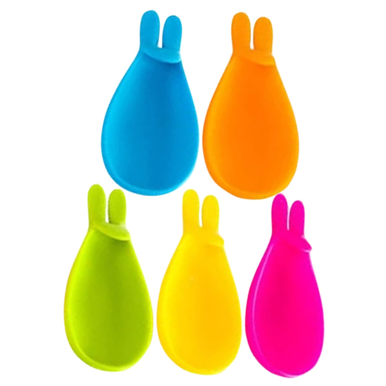 Homoyoyo 5pcs Shape Silicone Tea Bag Holders Cute Colored Tea Bag Hangers for Cup Identification Lightweight Compact Design for Use Fun and Practical Decor
