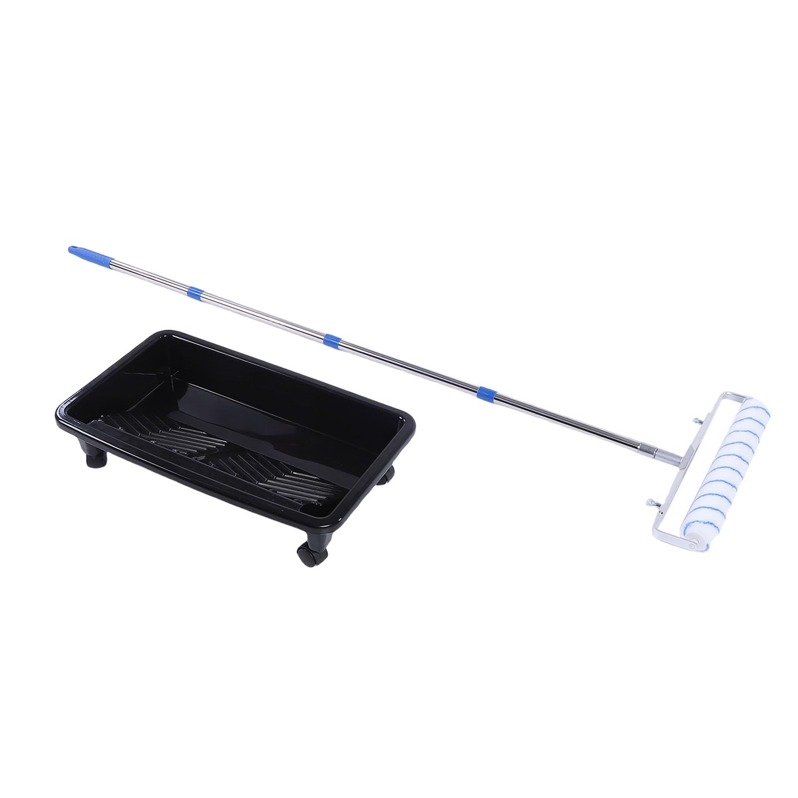 18-Zoll-Farbroller-Set, ABS-Edelstahl-Polyester-Malwerkzeuge mit Tablett und Verlängerungsstange für Heimwerker-Innenwände, Räume, Mikrofaser-Rollenabdeckung