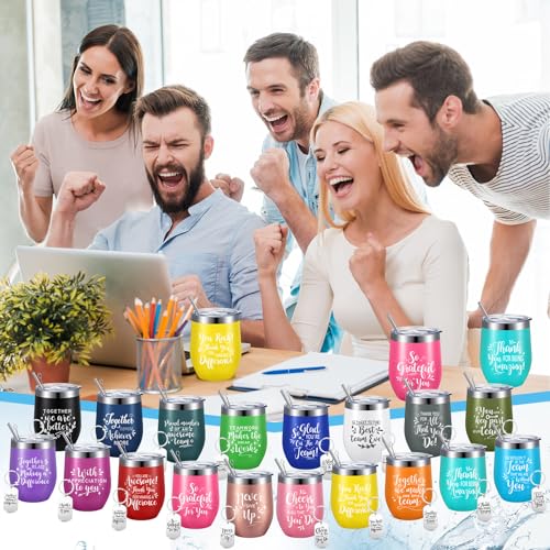 Uiifan 36 Pcs Thank You Gifts for Women Inspirational 20 oz Stainless Steel Insulated Travel Tumblers with Keychains Coworker Employee Teacher Team Appreciation Gifts for Christmas Birthday Mother Day by Uiifan - Image 6