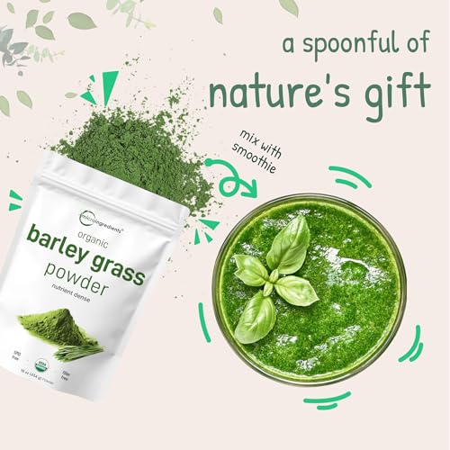 image for Micro Ingredients Organic Barley Grass Powder, 16 Ounces | US Grown | 