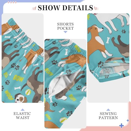 Dogs Hand Drawn Blue Boys Pants for Kids Jogger Pants with Pockets S-XL4