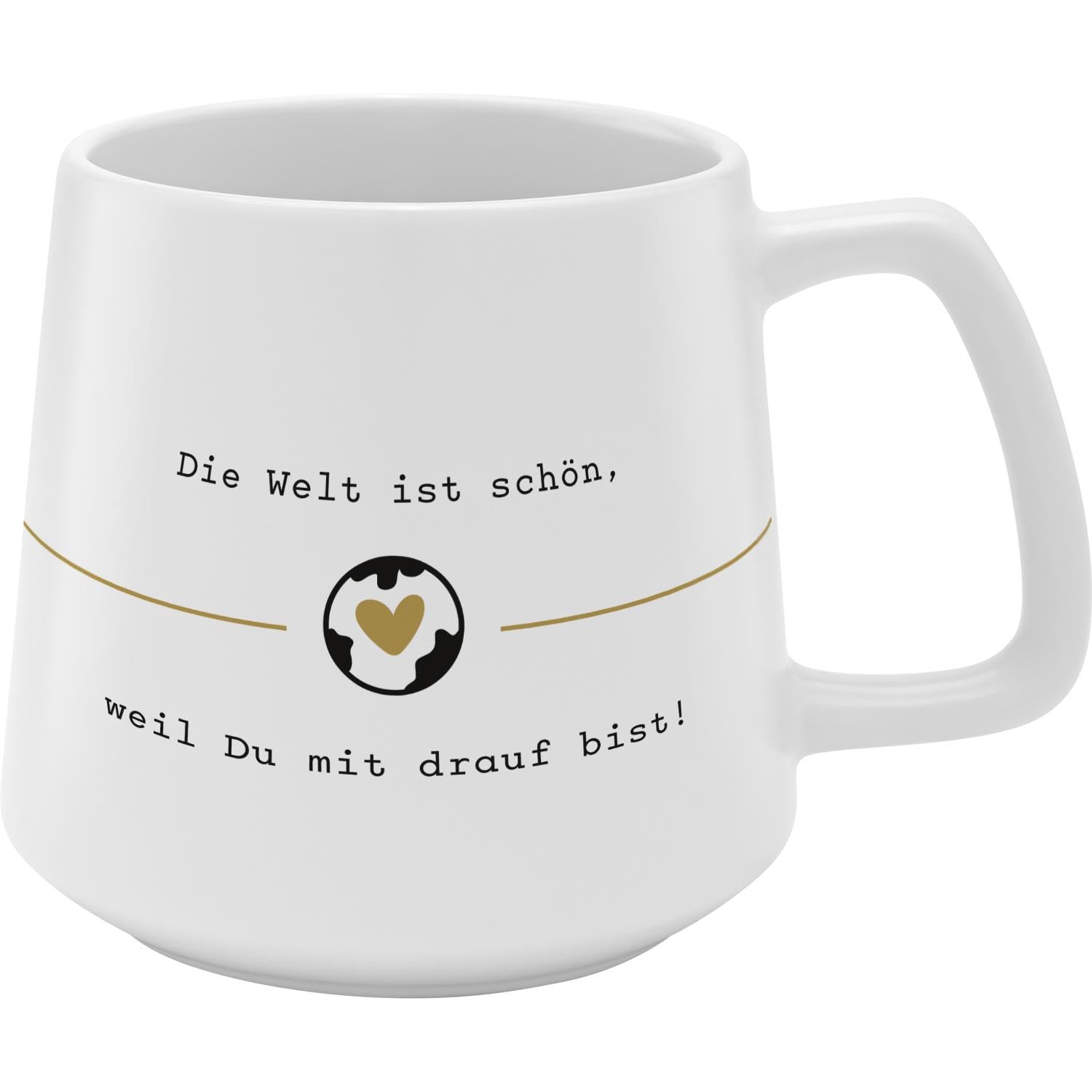GRUSS & CO Mug Conical World | Stoneware, 43 cl, Multi-Coloured, Gift Friends, Birthday, Easter | 48994