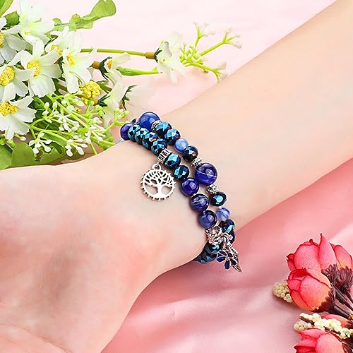 Correa de ágata de mijo pulsera ajustable con bisel de cristal 7