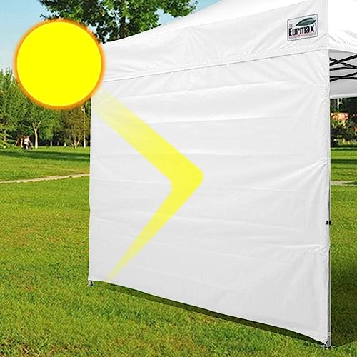 Image of Eurmax USA 10x10 Pop Up Canopy SunWall-UV Protection for Tents,Blocks Sunlight&Wind,Water Resistant Side Wall Only,Easy Hook & Loop Installation,Fit for 10FT Straight Leg Shelters&Gazebo,Grass Green