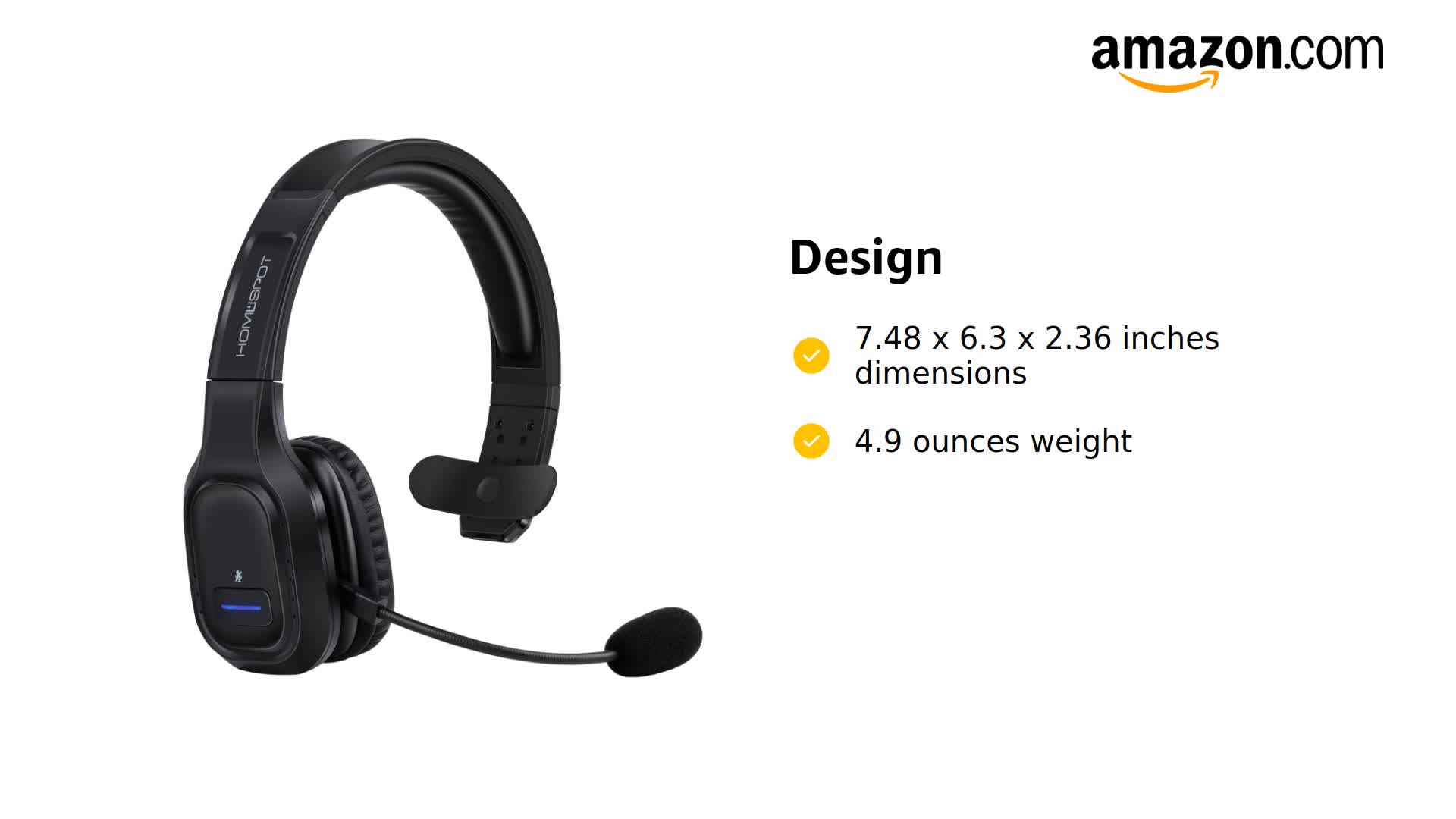 Amazon.com: HomeSpot JM100 Trucker Bluetooth Headset with AI Noise