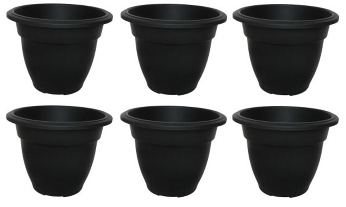 6x30cm Round Bell Planter Blac