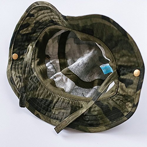 Baby Sun Hat Toddler Kids Dinosaur Hat Sun Protection Bucket with Chin Strap (2-4 Years, Camouflage)3