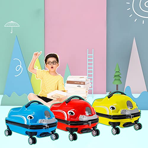18-Inch Children's Riding Suitcase Portable Universal Wheel Luggage Waterproof Unisex Boy Girl Trolley Case(Color:red), Size3