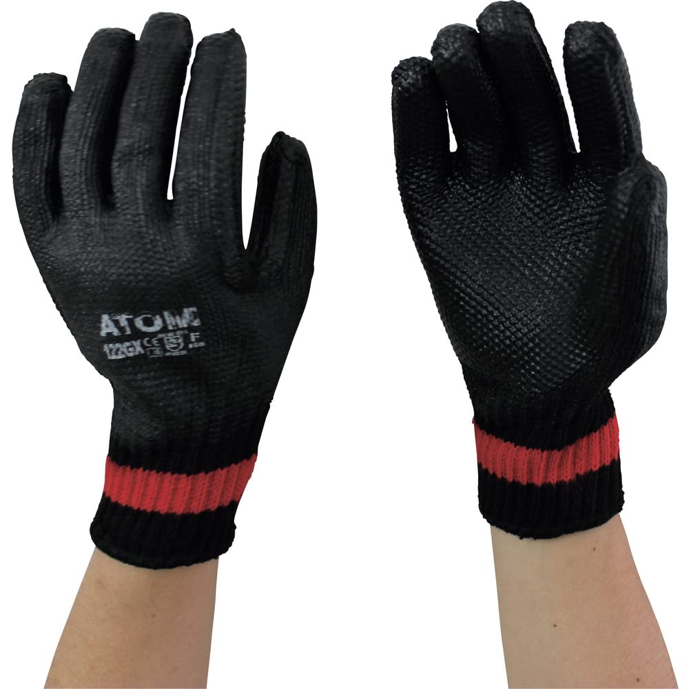 Amazon | アトム ゴム張り クロベエ 3双組 フリー | 背抜き手袋 | 産業