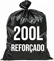 25un. Saco de Lixo 200 Litros Preto Reforçado Tamanho 90X100 Residencial e Comercial