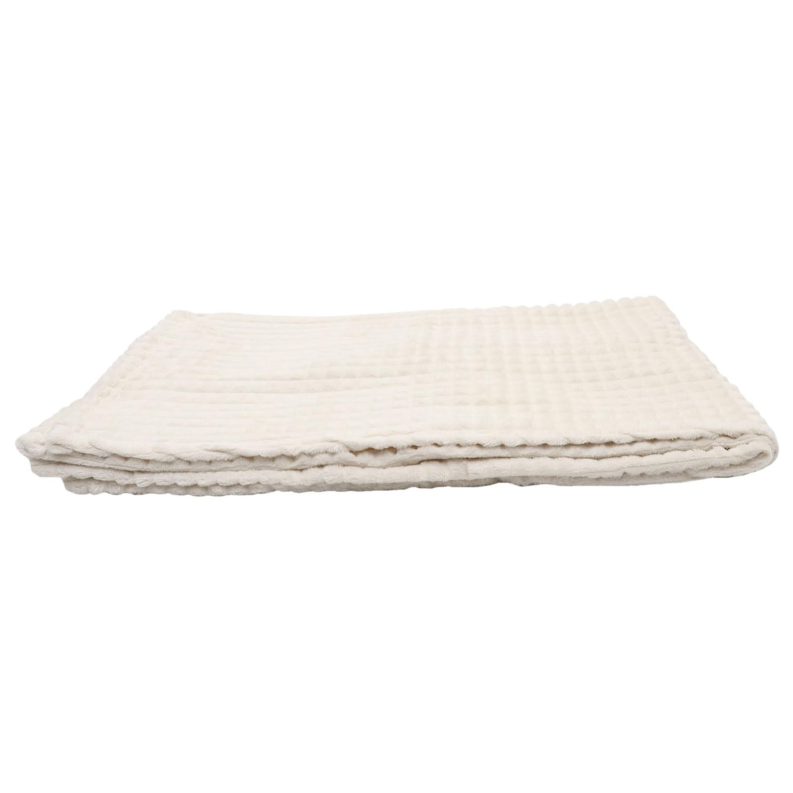 Manta para la siesta ligera de franela color beige para sofá y oficina