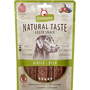 GranataPet Natural Taste Elegant Deer Snack, 90 g, Dog Treats without Grain & No Added Sugar, Reward for in Between, Tasty Dog Snack