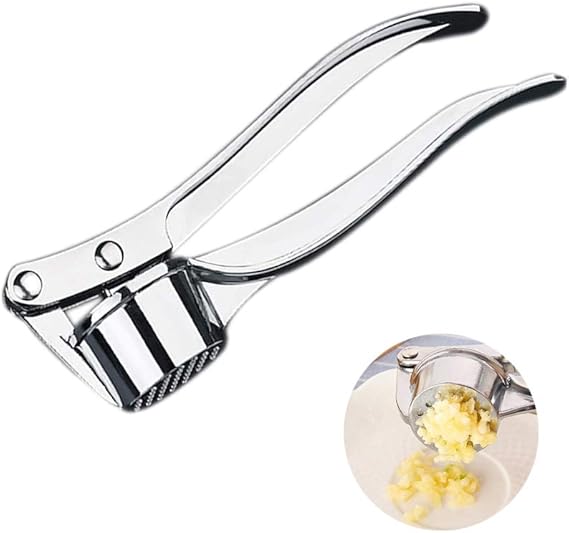 PaWuKi Garlic Press, 2 in 1 Garlic Mince and Garlic Slice. Easy Squeeze, Rust Proof, Dishwasher