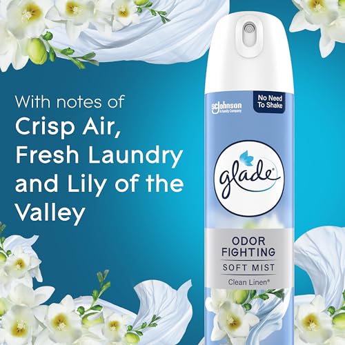 Glade Air Freshener Room Spray, Clean Linen Scent, Odor Fighting to Deliver Long Lasting Freshness, 8 Oz, 6 Count - Thumbnail 4