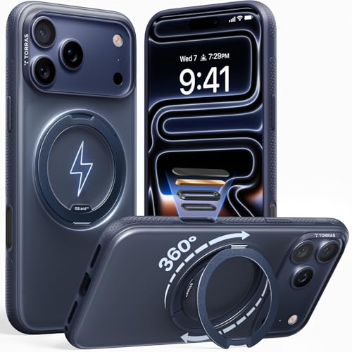 TORRAS 360 Magnetic Stand for iPhone 17 Pro Case, [Fit for MagSaf...