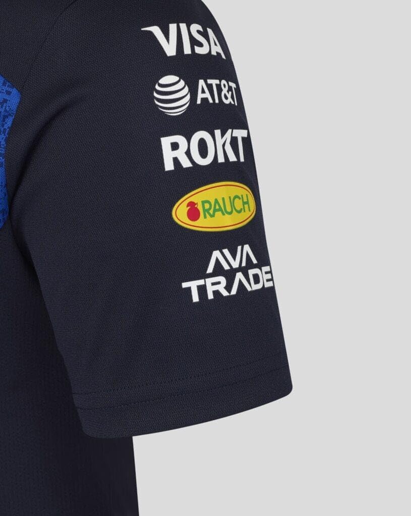 Red Bull Racing F1 Team, Maglietta ufficiale Castore 2026, da donna, in jersey, blu navy e blu corsa