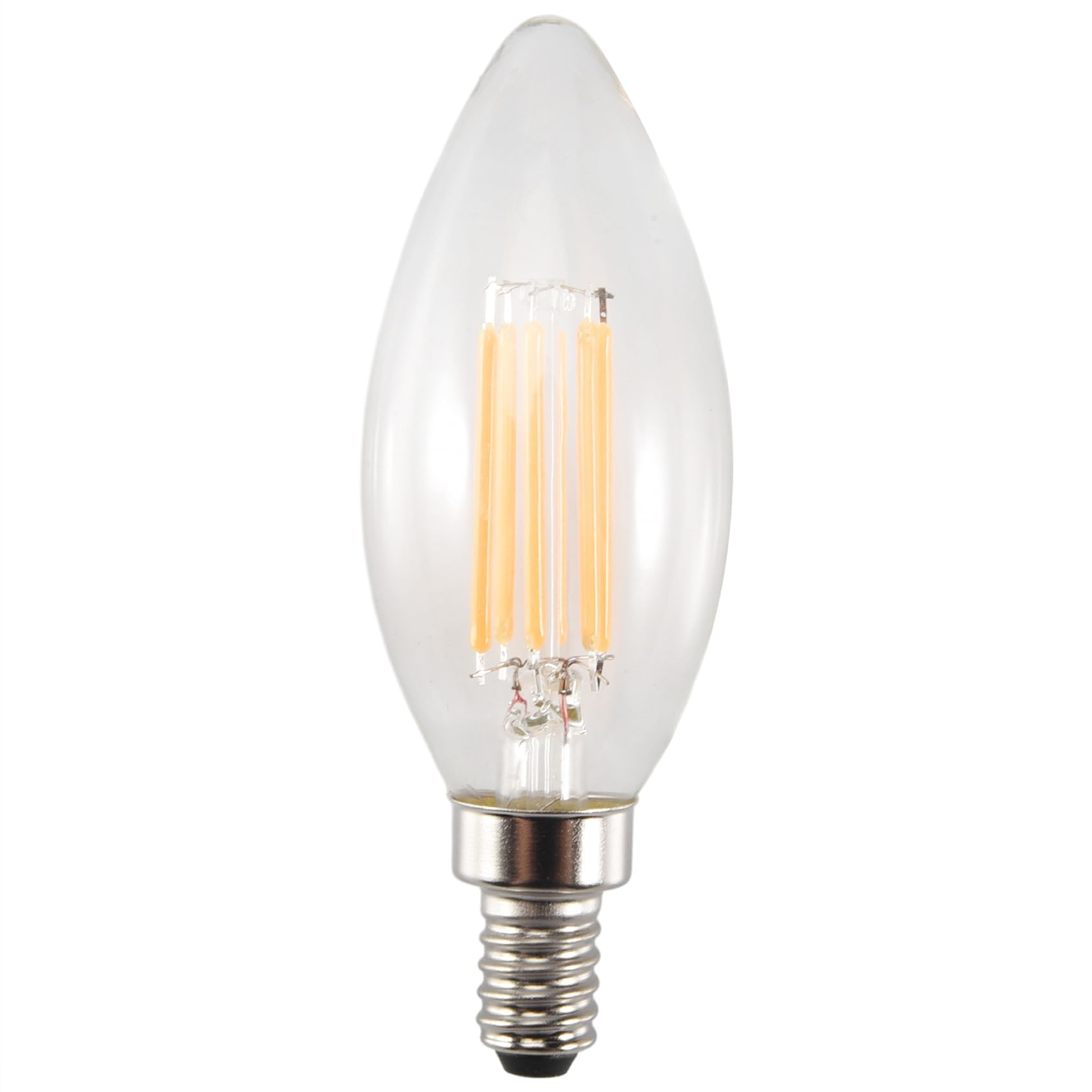 Duontyye Dimmable E12 6W COB Candle Flame Filament LED Light Bulb Lamp 10 * 3.5cm
