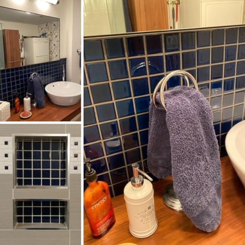 Tenedos CBLT22SQR Premium Quality 2 Inch Cobalt Blue Square Pattern Porcelain Mosaic Tile (Not Peel And Stick Tile) For Kitchen Backsplash, Pool Tile thumb #3